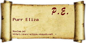 Purr Eliza névjegykártya
